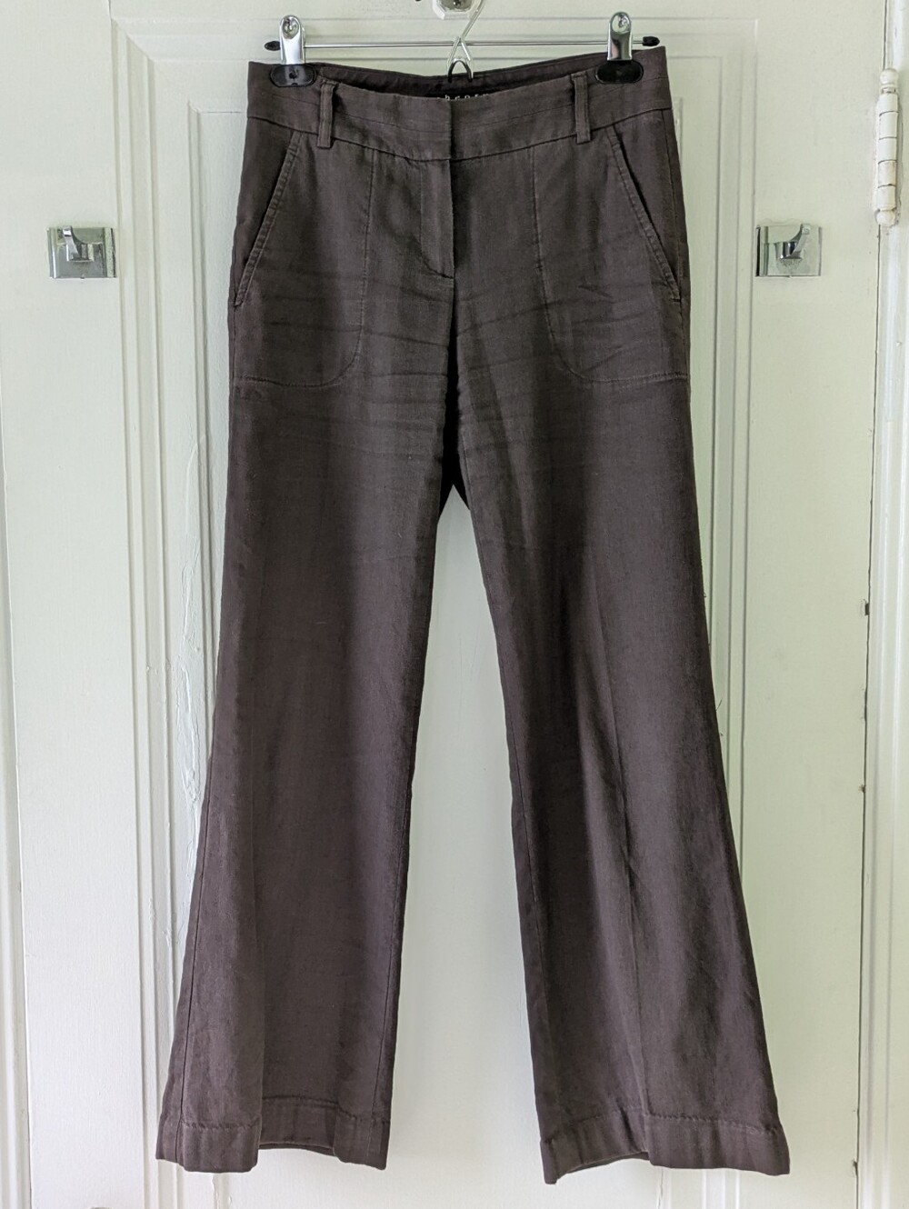 Theory Brown Linen-blend Pants